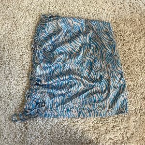 Zebra print silk adjustable mini skirt